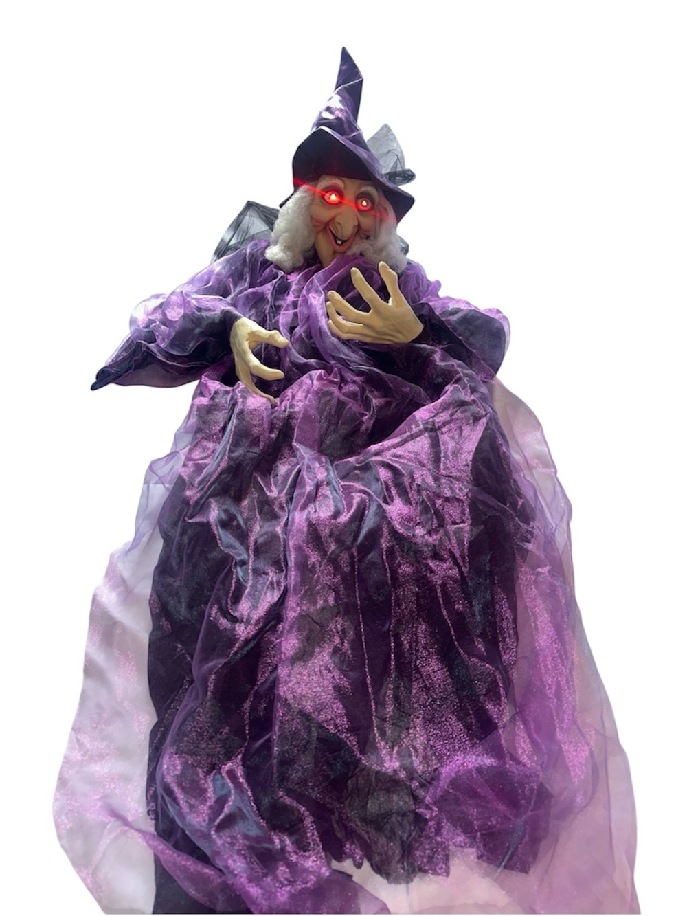 Halloween Life Size Hanging Witch Sound Activation and Red Eyes